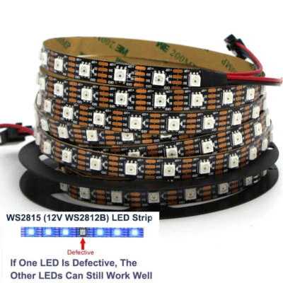 WS2815 RGBIC Pixels LED Strip Light Addressable Dual Signal 1-5M ws2812 12V lamp - Image 1 of 4