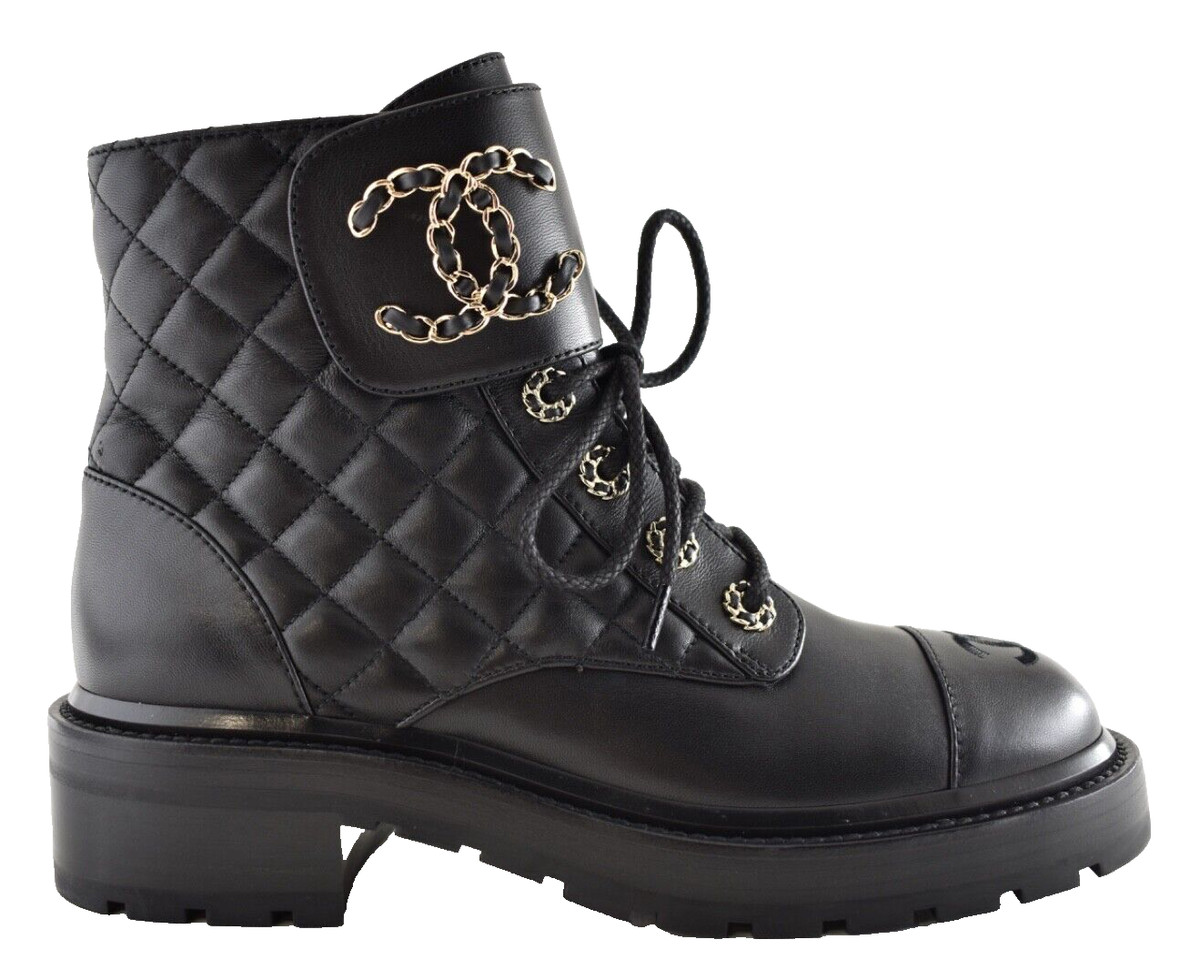 CHANEL Flat (Under 1 in) Ankle Boots for Women for sale | eBay