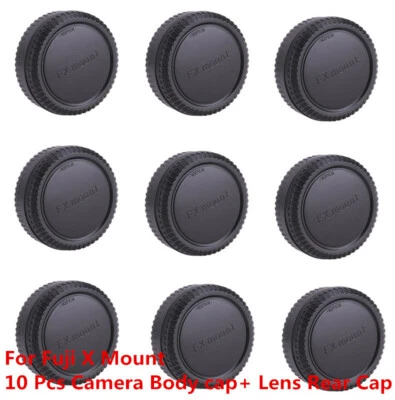 10 X Mount Lens Rear Cap Back Cover + Camera Body Cap Cover for Fuji Fujifilm X - image 1 of 4