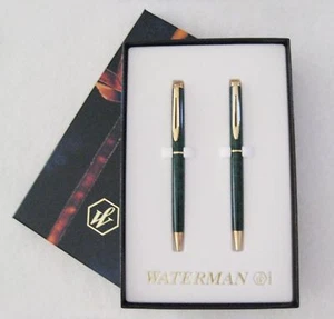 Waterman Hemisphere Set Green Marble Ballpoint Pen & 0.5 Pencil New In Large Box - Picture 1 of 2