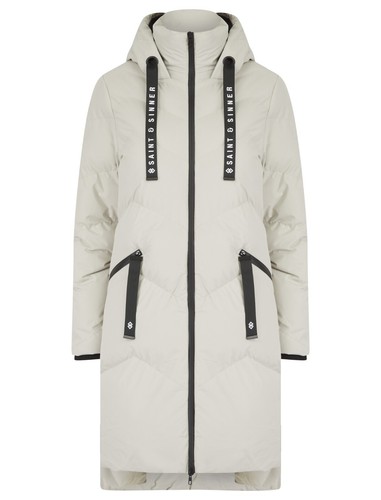 OFF WHITE Cappotto invernale donna donna giacca tampone con cappuccio trapuntato lungo imbottito bianco imbottito