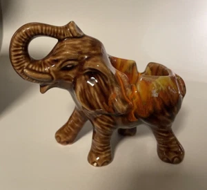 Vintage Elephant Drip Glaze Ashtray - Picture 1 of 4