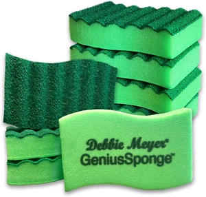 Geniussponges-8 Scrubber Sponges with Built-In Odor Blocking Properties - Picture 1 of 12