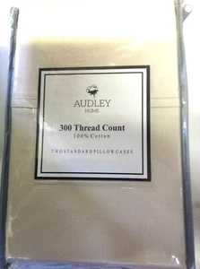 Audley Home 300 TC 100% Egyptian Cotton 2 Standard pillowcases Ash Color NIP - Picture 1 of 4