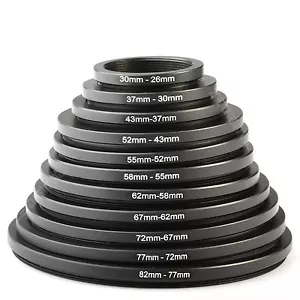 K&F Concept Step Down Rings Set 82-77-72-67-62-58-55-52-43-37-30 11 Pcs 82-26mm - Picture 1 of 8