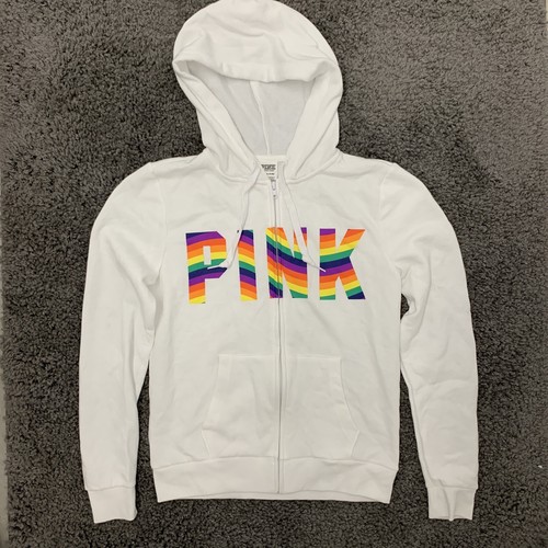 UNDERCOVER Giacca da volo multicolore Victoria's Secret ROSA donna bianca con cerniera orgoglio taglia S