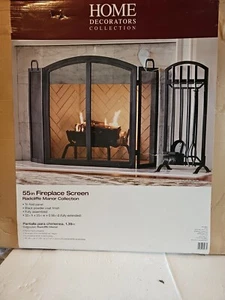 Pantalla chimenea negra para decoradores de hogar Radcliffe Manor 55" # Kd6042b - Imagen 1 de 2