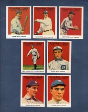 DETROIT TIGERS 1915 Cracker Jack E145-2 REPRINT Complete Team Set ~ALL 7 cards B