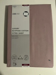 Single Size Luxury Egyptian Cotton Fitted Sheet Pink - Picture 1 of 1