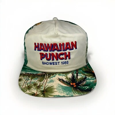 Sombrero Ajustable Vintage Años 80 Hawaiano Punch Showest 1988, Gorra Estampado Mural Hawaiano Foto 1 de 4