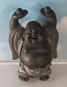 Lucky Budda Small Carved Figurine Figure Statue Buddhism Happy Laughing Buddha - Picture 1 of 3