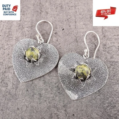 Oferta Black Friday Genuino Crisoprasa Esposa Pendientes Colgantes Joyería Plata 925 Foto 1 de 4