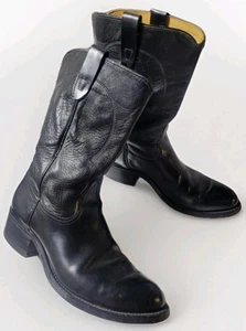 Hombres Texas 8300 Cuero Negro Vaquero Rocker Botas de Motociclista Festival 9.5  - Imagen 1 de 11