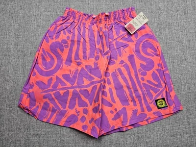 Винтажные мужские шорты Ocean Pacific средний размер неоновый фиолетовый оранжевый хлопок сделано в США 90-е - Изображение 1 из 4
