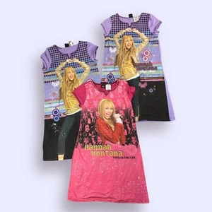 Hannah Montana Sleep Shirt Nightgown Lot Of 3 Girls Size 10/12 - Picture 1 of 11