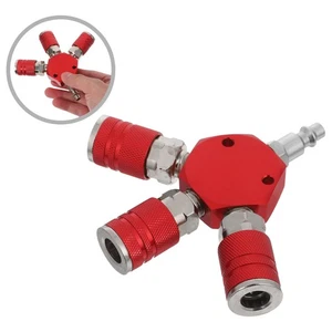  Divisor de compresor de aire industrial de acero al carbono 1/4 NPT rojo - Imagen 1 de 12