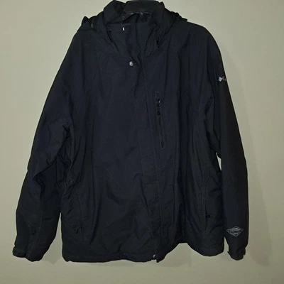 Chaqueta Abrigo Columbia Para Hombre XL Negra Omni-Tech Con Capucha Impermeable Costura Sellada Foto 1 de 4