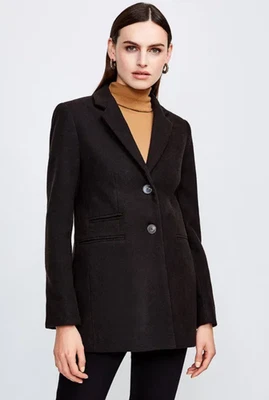 Karen Millen Button Through Formal Coat Black Blazer M - Image 1 of 4