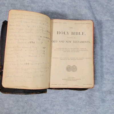 Antique Holy Bible Self Pronouncing 1890's International Bible Agency - Image 1 of 4