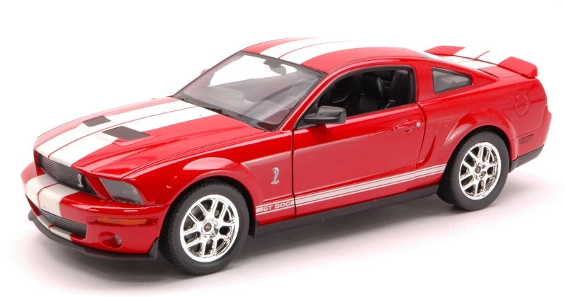 SHELBY COBRA GT 500 2007 RED W/WHITE STRIPES 1:24 - Immagine 1 di 1