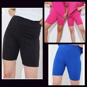 IN THE STYLE Rib Cycling Shorts UK 12 16 18 Sculpt Control Black Pink Blue MW68 - Picture 1 of 12