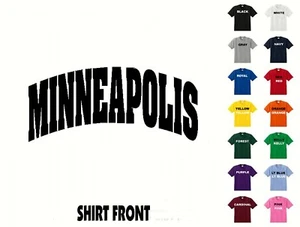 City Of Minneapolis College Buchstaben T-Shirt #401 - kostenloser Versand - Bild 1 von 2