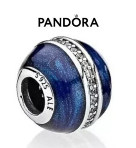 *New Genuine Authentic Pandora Midnight Blue Orbit Charm 796377EN63 Retired* - Picture 1 of 4