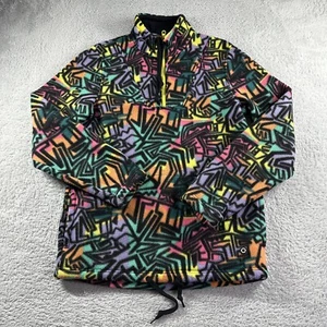 Empyre Pullover Herren Small 1/4 Zip Fleece AOP Neon Abstrakt Geometrisch Hell 90s - Bild 1 von 11