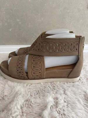 Bussola Womens Phebe Brown Leather Wedge Sandals Shoes 38 Medium (B,M) - Image 1 of 4