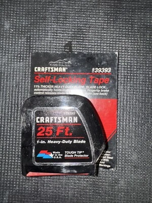 Sears Craftsman USA Nos 25 Ft Tape Measure 39393 Self Locking Thick Blade - Image 1 of 4