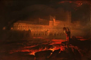 Pandemonium John Martin 1841 Demon City Painting Poster Art CANVAS Print - Picture 1 of 3