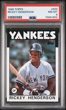 Rickey Henderson 1986 Topps #500 PSA 8