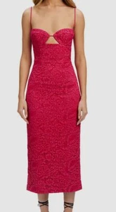 Bardot Women's Pink Ivanna Lace Cutout Midi Sheath Dress Size M - Picture 1 of 3