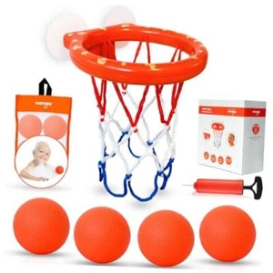 Bath Toys, Bathtub Basketball Hoop for Toddlers Kids, Boys and Girls with 4 - Picture 1 of 8