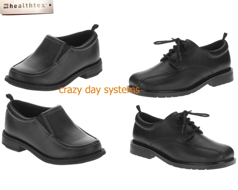 鞋 Healthtex 黑色懒人鞋或系带休闲连衣裙 7 8 9 10 11 男孩新品 — 第 1/1 张图片