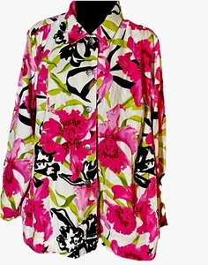 Liz&Me Pink Floral Beaded VTG Jacket Blazer Sz 1X - Picture 1 of 8