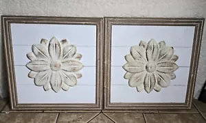 Set of 2 Rustic Hobby Lobby Wall Hanging Flower Pedal Decor - Picture 1 of 3