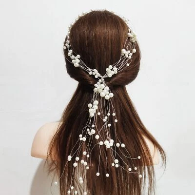 Argento Colore Sposa Testa Pezzi per Matrimonio Damigella Capelli Oreficeria - Immagine 1 di 4