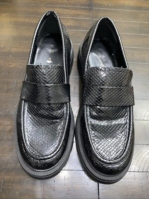 Zapatos Mocasines Zara Para Mujer Cuero Negro Grueso Plataforma Sin Cordones Talla 39 EE. UU. 8.5 Foto 1 de 4