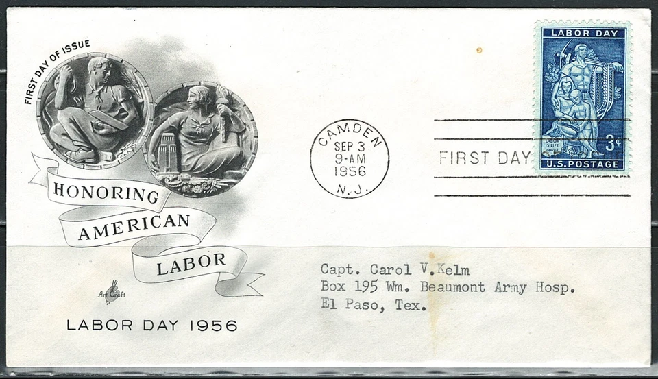 US Year of 1956 First Day Cover Scott#1082. - Image 1 of 1