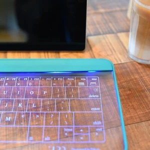 Up Queue Q-gadget KB01X Glass Keyboard and Touch panel USB Blue Green Tablet Mac - Picture 1 of 7