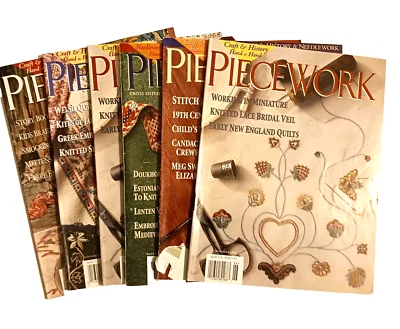 Lot of 6 Piecework Magazines 1997 & 1998 & 1999  Cross Stitch Knitting & More - Image 1 of 4