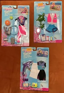 Neu in Verpackung Mattel Barbie1996 Barbie Ocean Friends Kleid N Play Kleidung 3 Sets - Bild 1 von 8