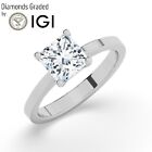 Igi F Vs1 Solitaire Lab Grown Princess Diamond Engagement Ring 18K White Gold