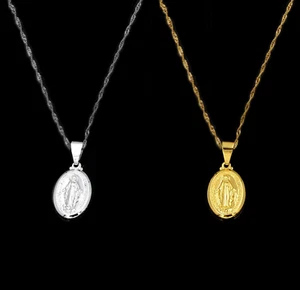 Collana Madonna Miracolosa Miracoli Chiesa placcata in Oro scegli tra i 2 Colori - Foto 1 di 9