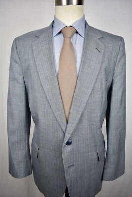 1980-90's Warren Sewell Light Blue Striped Wool Blend Two Piece Suit Size: 42R - Image 1 of 4
