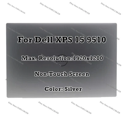 Silver 15.6" Dell XPS 15 9510 FHD LCD Display Non-Touch Screen Assembly Complete - Image 1 of 4