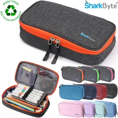 Large Capacity Pencil Case School Stationery Pen Big Tech Organiser Bag Storage - Image 1 of 4