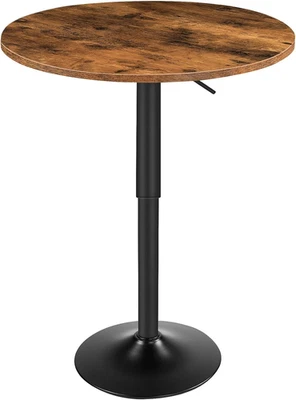 Bar Table, Height-Adjustable round Pub Table 27-35.4 Inches with Sturdy Base, Mo - Image 1 of 4
