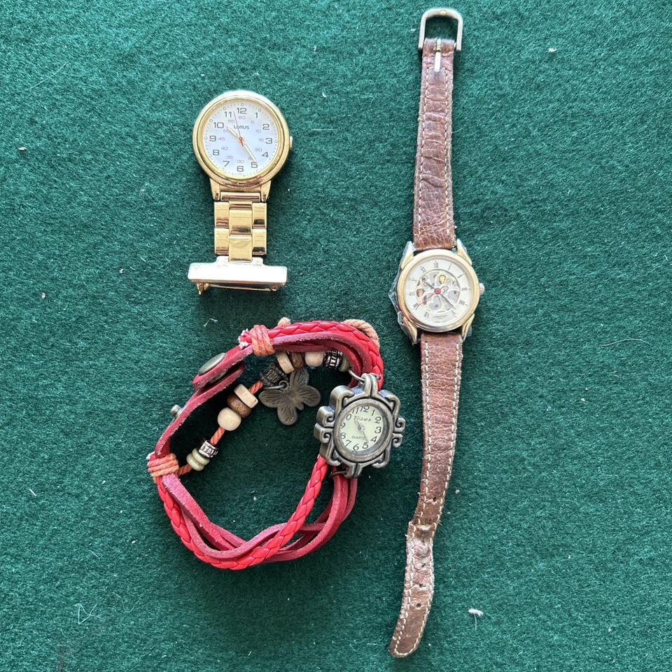 Classic Gold Lorus Nurses Lapel Pin Quartz Plus 2 ladies watches job lot  - Image 1 of 4